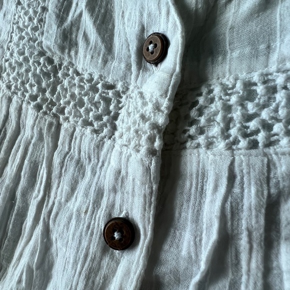 Wind River Womens White Cotton Cottagecore Preppy Boho Button-Up Top Small - Picture 5 of 8